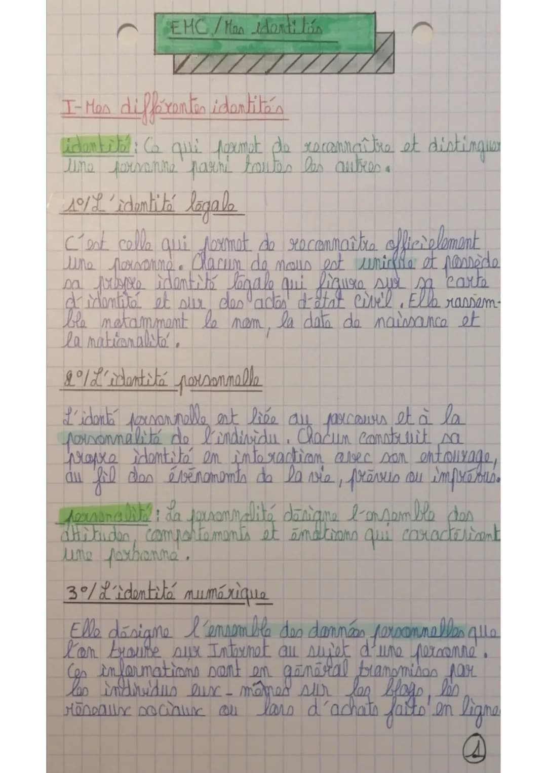 EMC/Man identités
I- Mes différentes identités
identité: Co qui permet de reconnaître et distinguer
une formanne parni toutes les autres.
19
