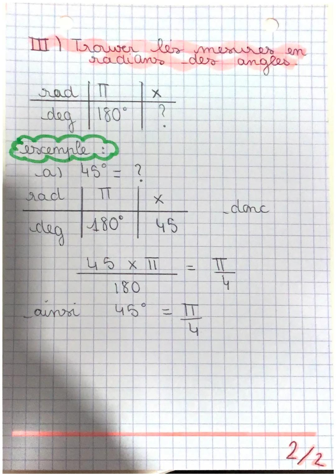 Erigonométrie
Le cercle trigonometrique de
o
a
pour rayon 1 et qui est muni
I'd' un Isens direct et d'en
sens indérect
s
0
1
sens
direct (+)