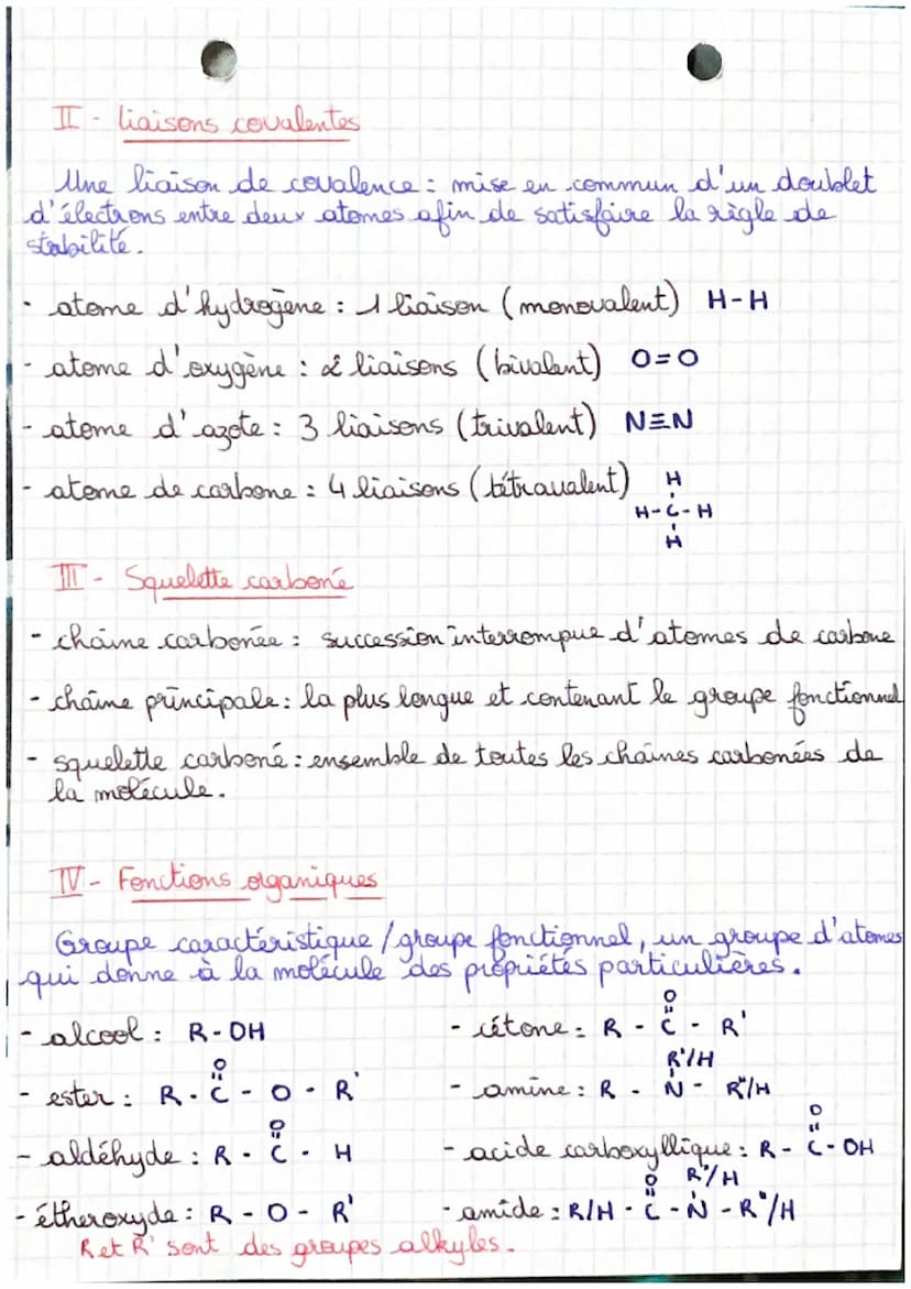 T
• CHIMIE .
Les molecules organiques
I- Représentation des molécules
Une molecule organique : toujours constituée d'atomes de
carbone, d'hy