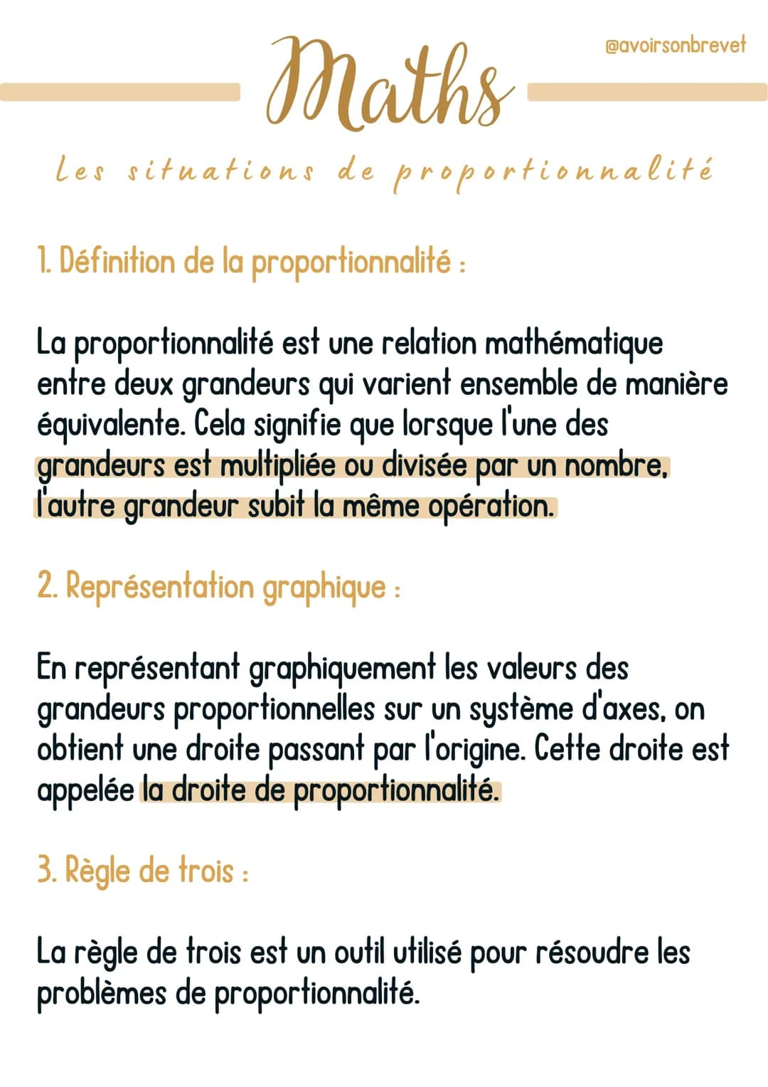 La proportionalité
