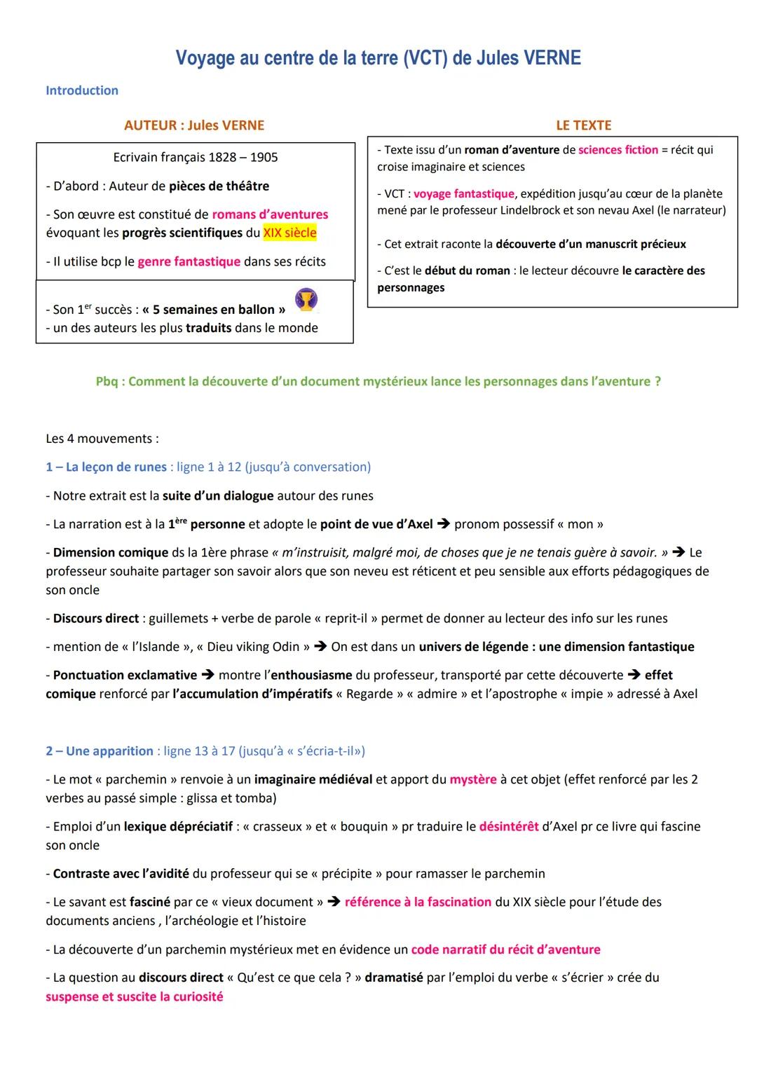 # Voyage au centre de la terre (VCT) de Jules VERNE

Introduction

AUTEUR: Jules VERNE

Ecrivain français 1828-1905

- D'abord: Auteur de pi