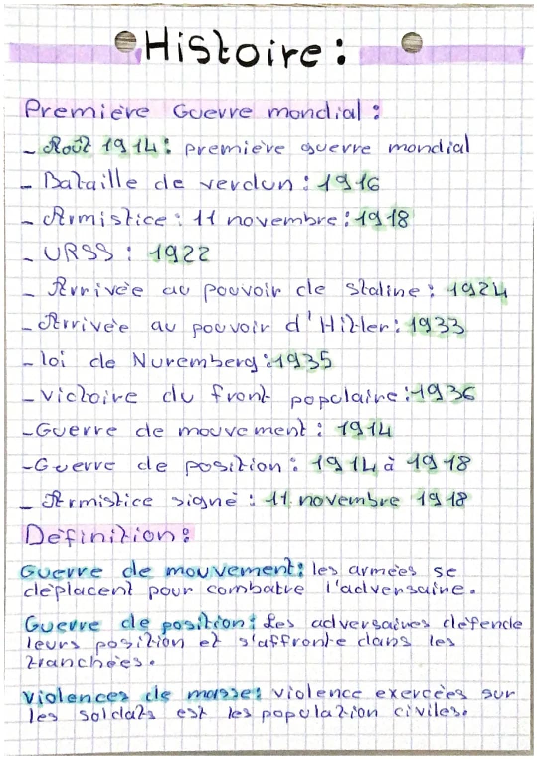 Histoire:
Première Guerre mondial:
_ Rout 1914 première guerre mondial
- Bataille de verdun : 1916.
-Armistice: 11 novembre 1918
URSS: 1922
