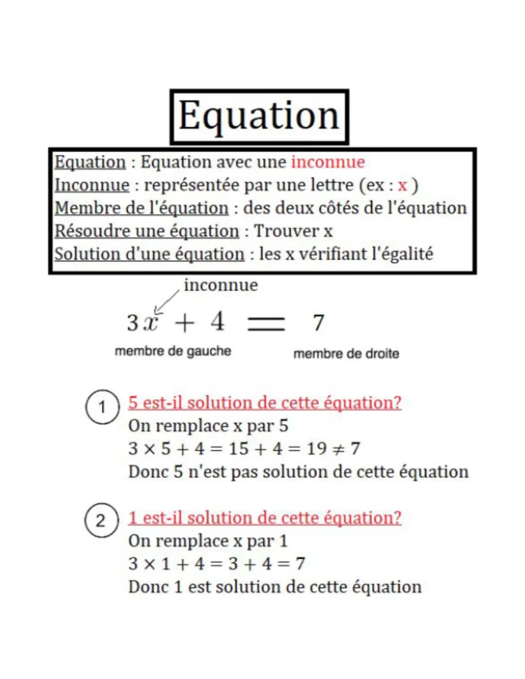 Équation 