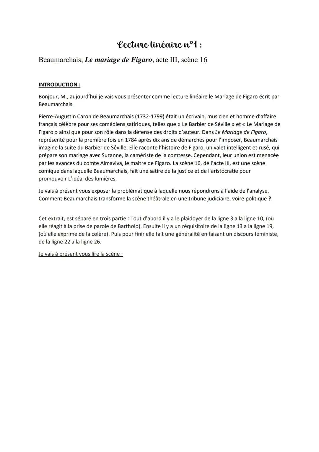 Le Mariage de Figaro : Acte 3 Scène 16 - Analyse et Texte PDF