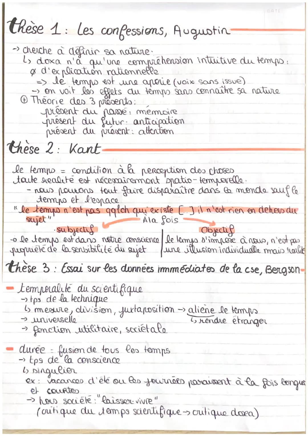 le temps
la doxa
On croit qu'on a du tempo, decoupage du temps pour se
repérer = impression de maîtriser son temps, division en 3
temps (pas