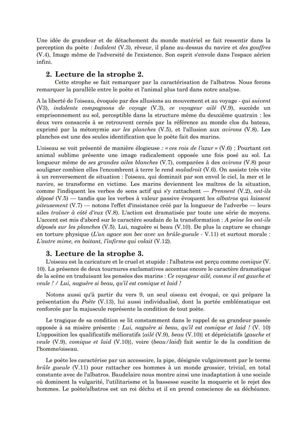 << L'Albatros
Les Fleurs du mal, BAUDELAIRE INTRODUCTION
Explicite une analogie entre l'oiseau et le poète. Dès lors 11 s'agira de d'étudier