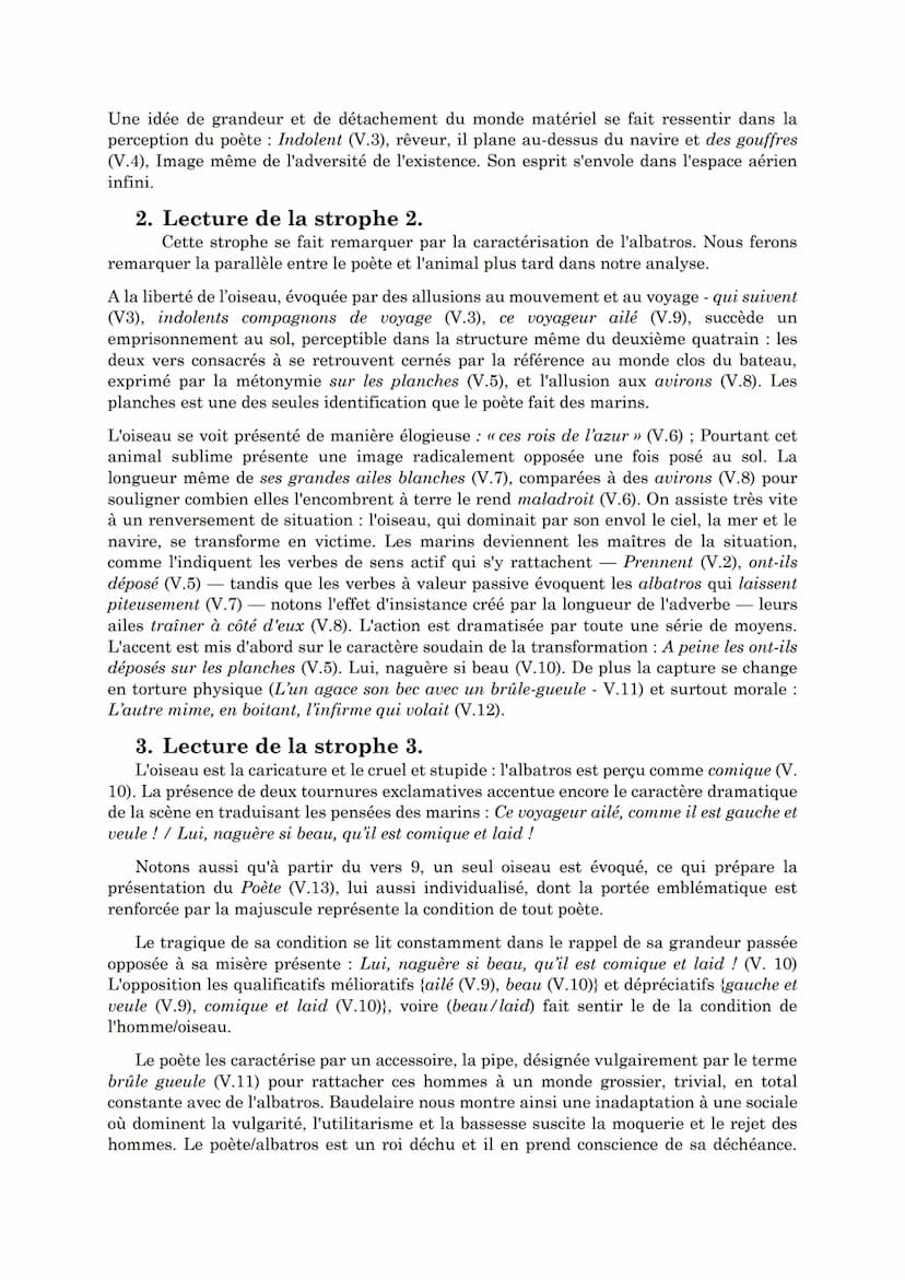 << L'Albatros
Les Fleurs du mal, BAUDELAIRE INTRODUCTION
Explicite une analogie entre l'oiseau et le poète. Dès lors 11 s'agira de d'étudier