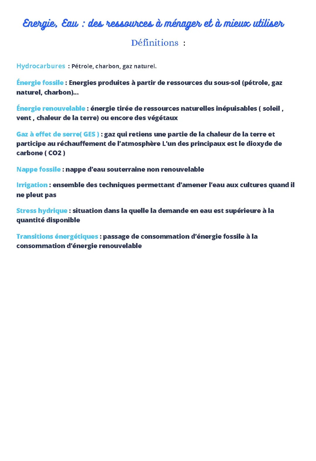 énergie , eau: des ressources à ménage et à mieux utiliser 