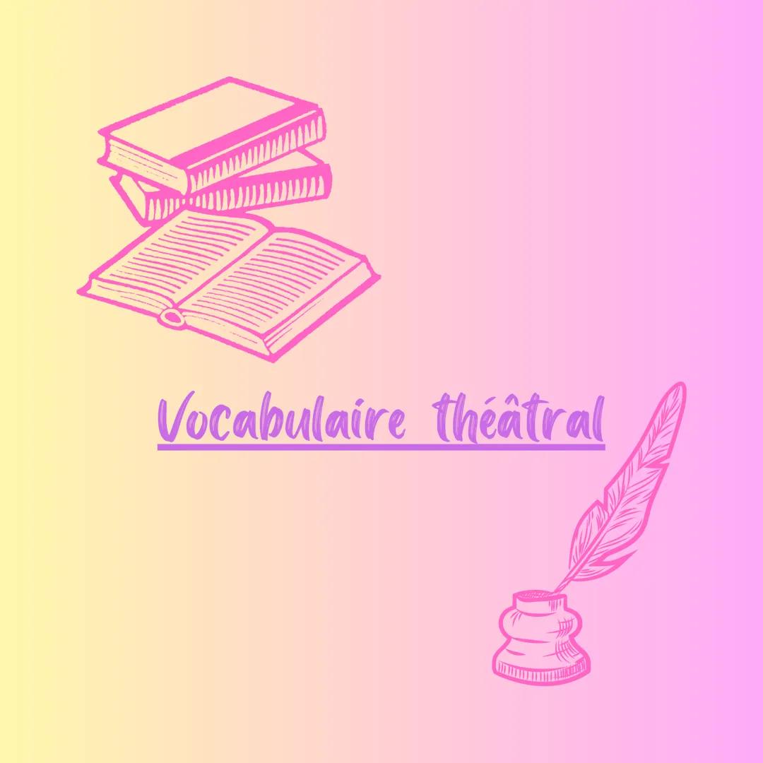 Vocabulaire théâtral Un dramaturge est un auteur de
pièces de théâtre. Une réplique est ce que dit un personnage sur scène. Un aparté est un