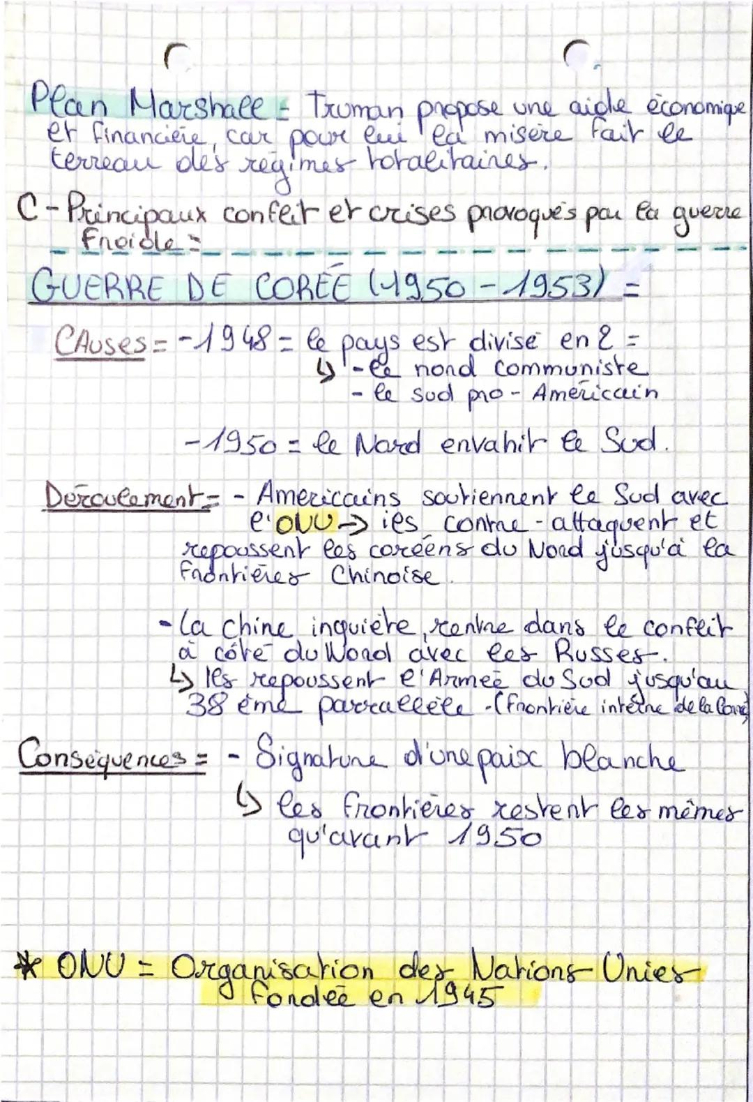 Séance
# HISTOIRE
Un monde Bipolaire (1945-1975)
a-les formes differentes qui revêt la guene froide
- les soutiennent d'autre pays pour affr