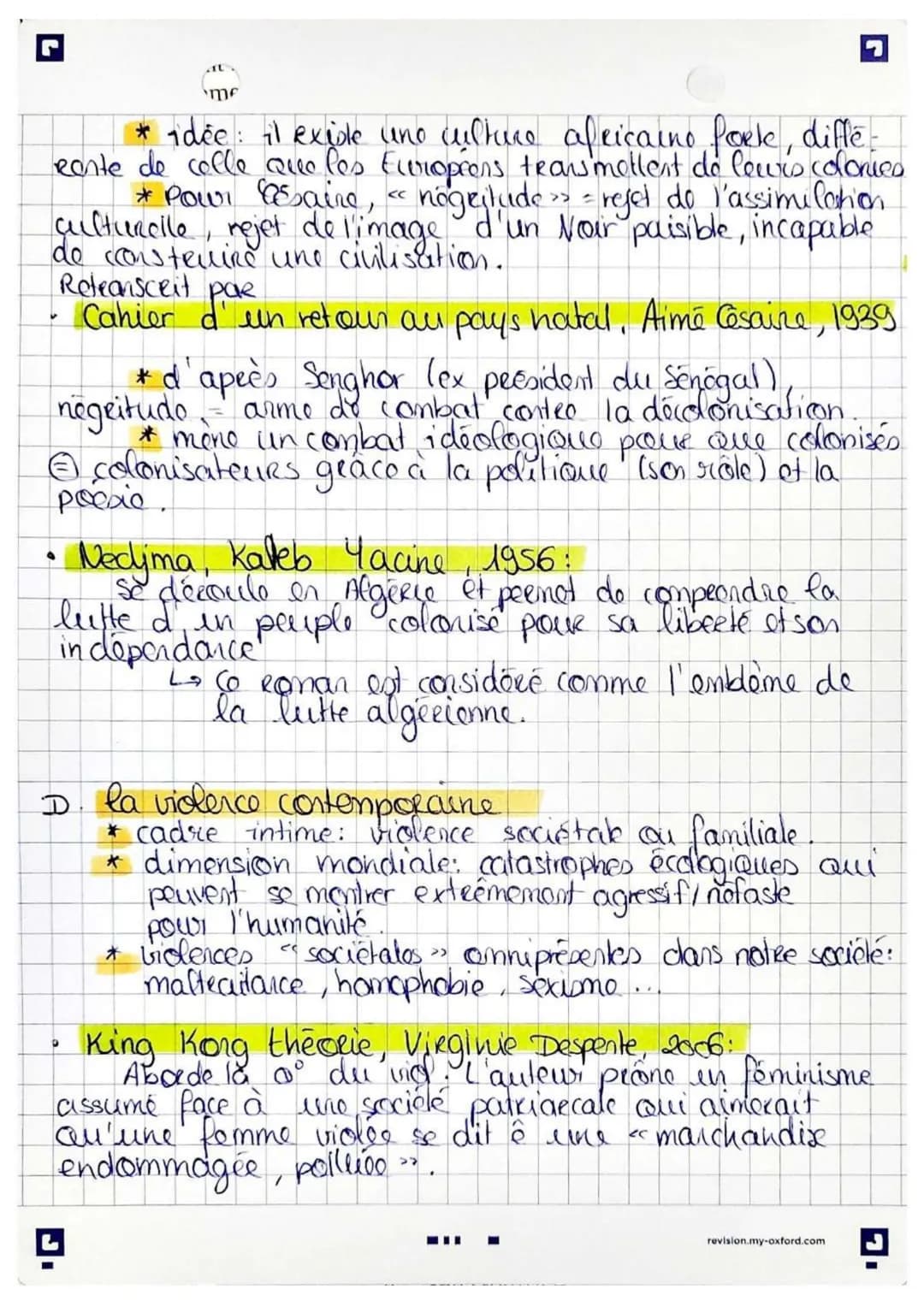 littérature hlp
theme nº 2
Partie n° 1
A. querres mondiales
•
le
guerre mondiale = gde gucere = guerro do tranchée.
↳ vague d'écrits de comb