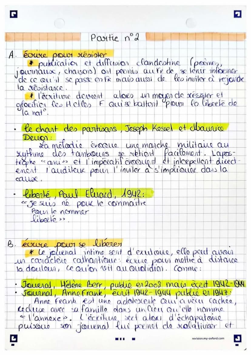 littérature hlp
theme nº 2
Partie n° 1
A. querres mondiales
•
le
guerre mondiale = gde gucere = guerro do tranchée.
↳ vague d'écrits de comb