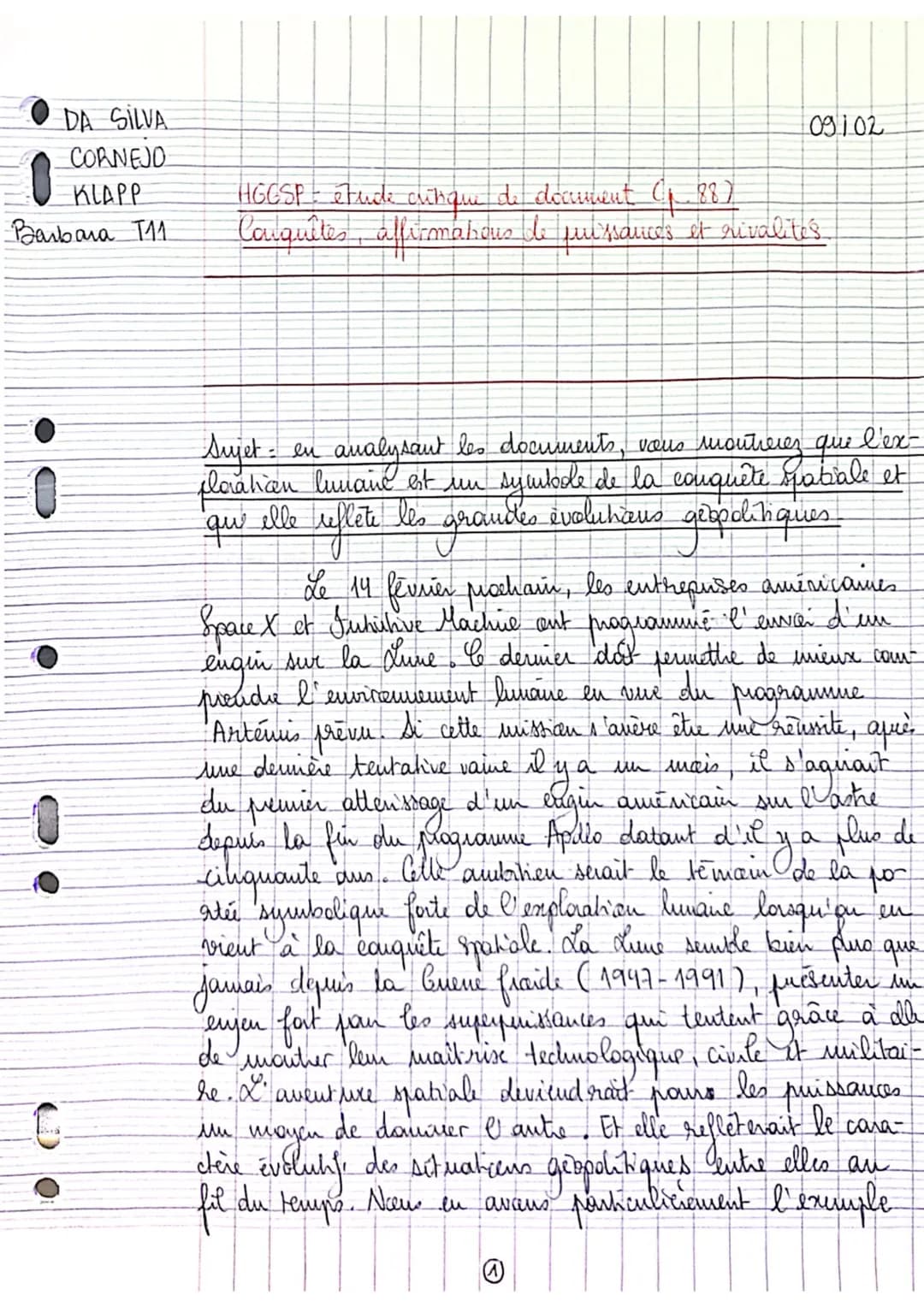DA SILVA
CORNEJO
KLAPP
Вальша 111
HGGSP : étude critique de document (p. 88)
Conquêtes, affirmatious le puissances et rivalités
09102
Sujet
