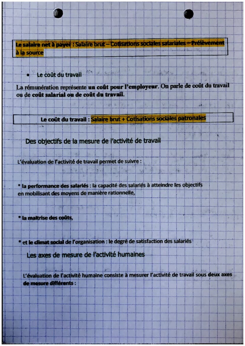 gestion!
chapitre s
Définition:
La rémunération et l'évaluation de l'activité de travail
La rémunération est une contrepartie financière, ve