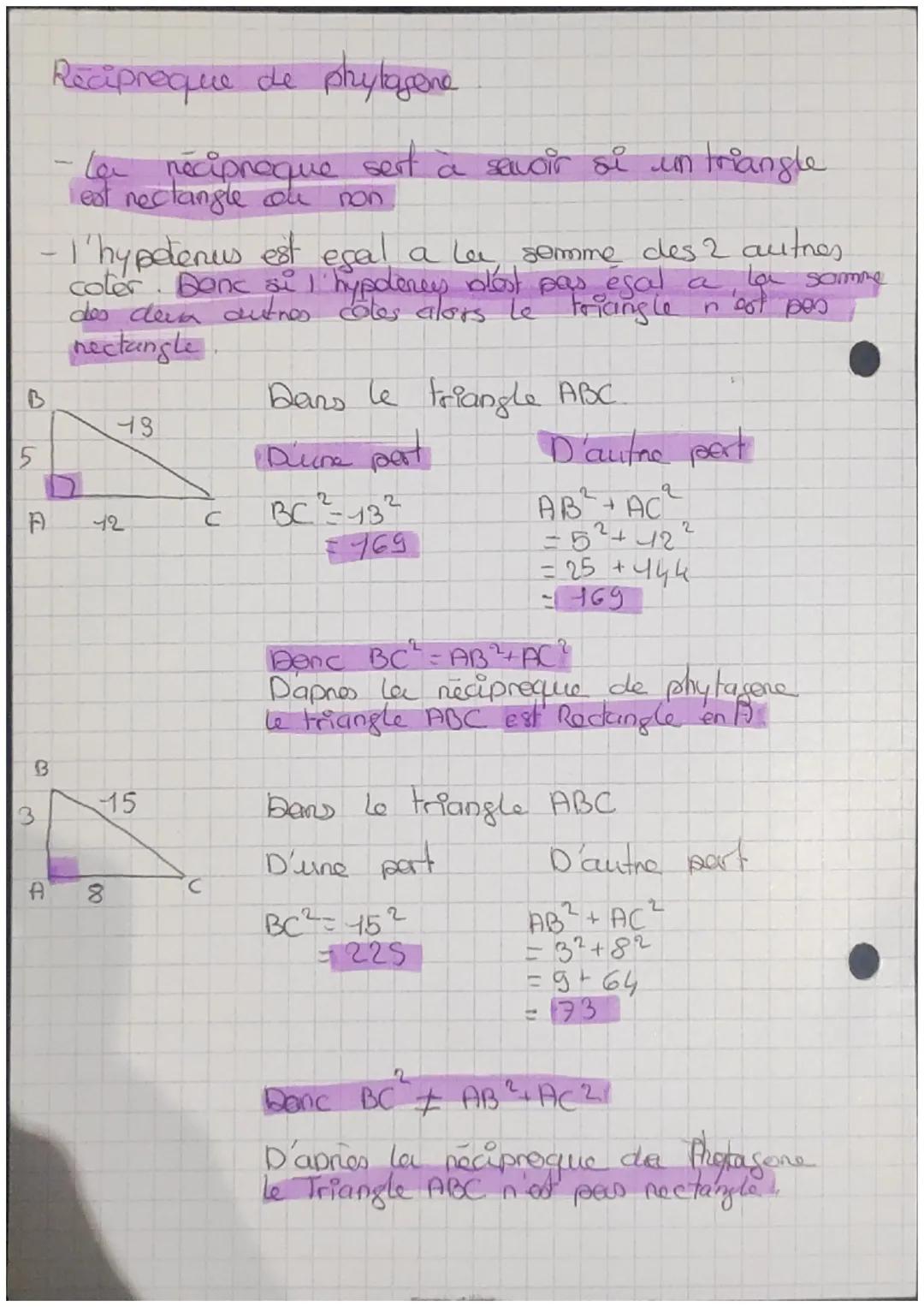 - L'hypotenus et egal a la somme des deux autres
to On cherche l'hypetonus
côtes
с
3
A
5
Phytagere.
-de the name de dytojone est utilise par