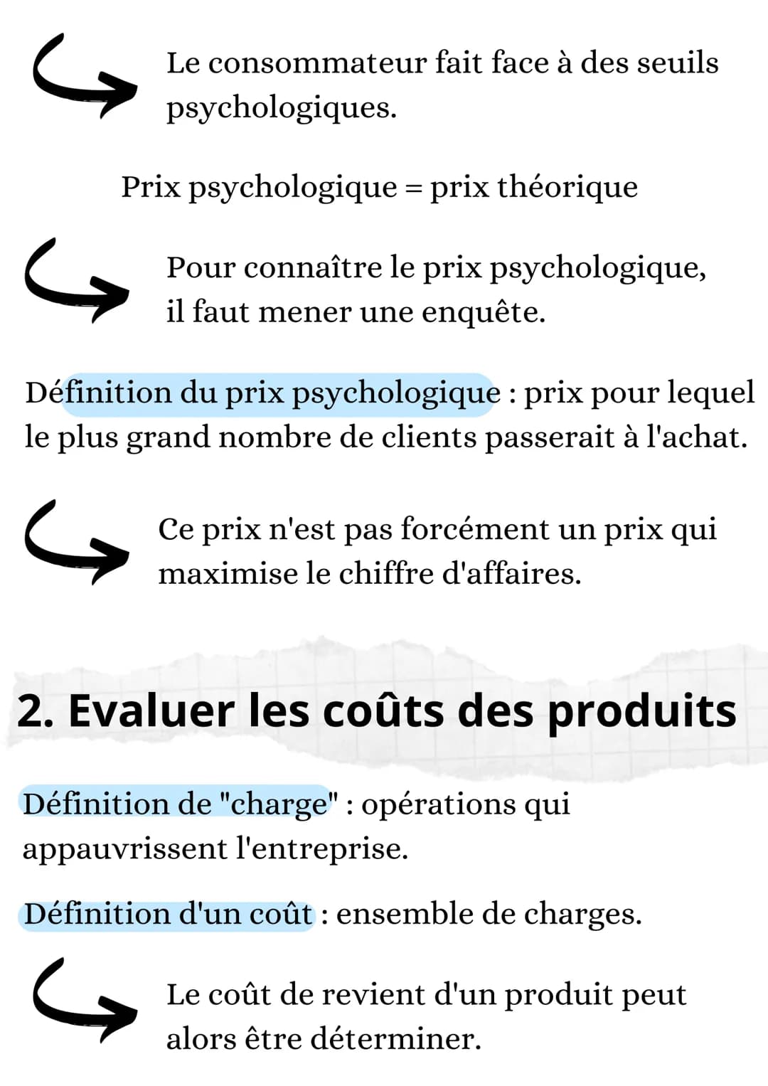 Sciences de Gestion et du
Numérique
Prix, coûts, marges et charges Ĵ
La fixation du prix de vente d'un produit
dépend de son coût de fabrica