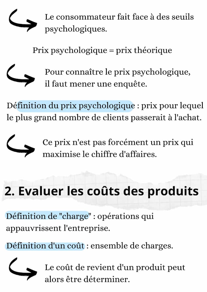 Sciences de Gestion et du
Numérique
Prix, coûts, marges et charges Ĵ
La fixation du prix de vente d'un produit
dépend de son coût de fabrica