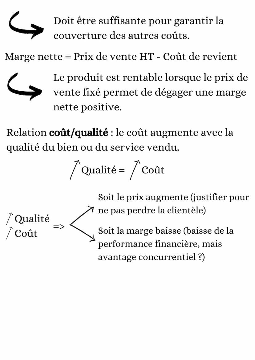 Sciences de Gestion et du
Numérique
Prix, coûts, marges et charges Ĵ
La fixation du prix de vente d'un produit
dépend de son coût de fabrica