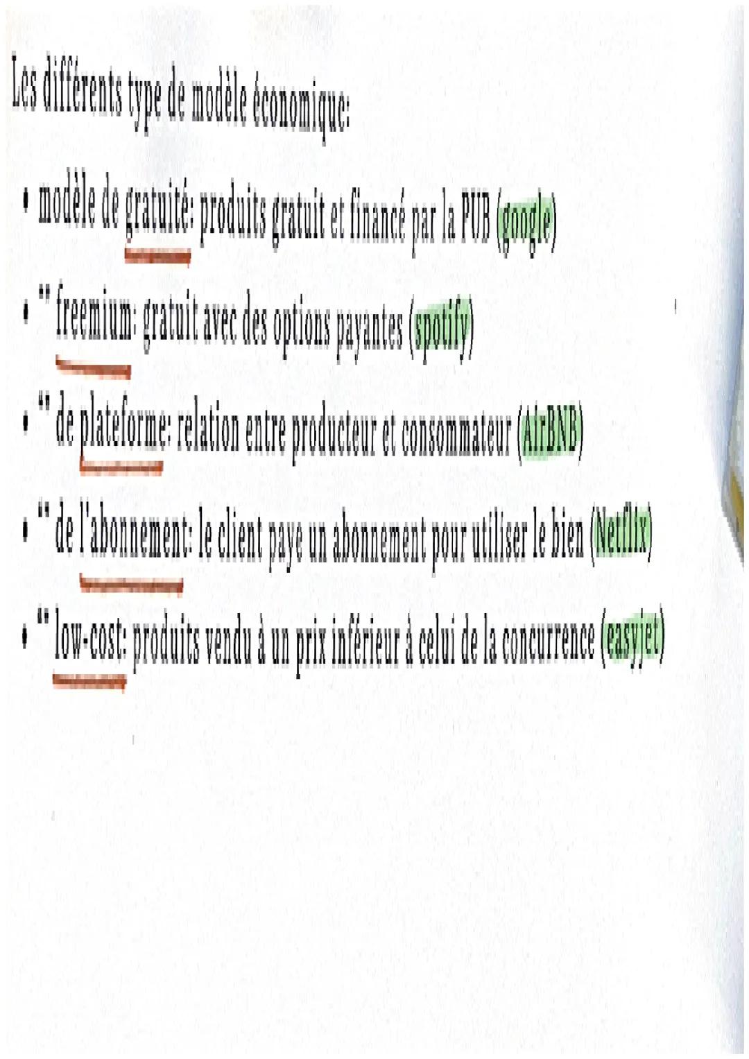 Révisions
1) Le marketing et la production
l'étude de marché
permet de connaître son environnement
grâce à la collecte et l'analyse
d'inform