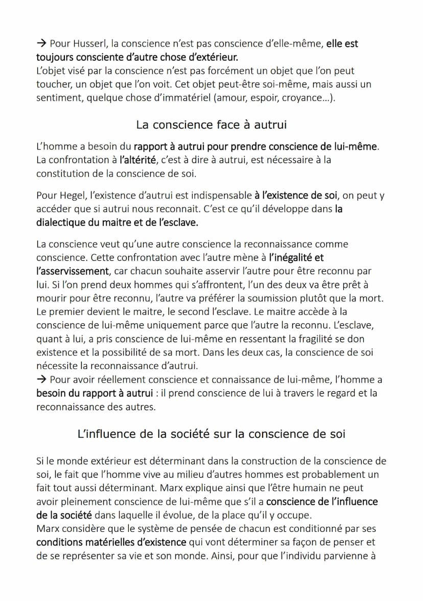 La conscience
La conscience est l'appréhension directe par un sujet de ce qui se passer en lui
et hors de lui-même. Ainsi, être conscient de