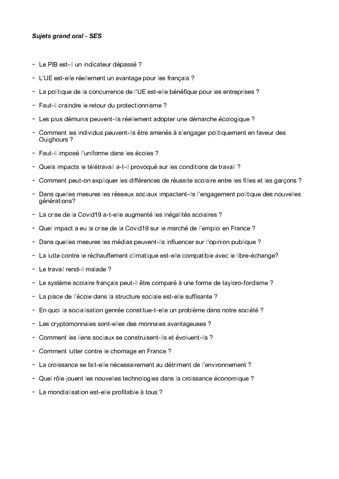 Grand Oral: Impact des Réseaux Sociaux et Croissance Éco vs Environnement