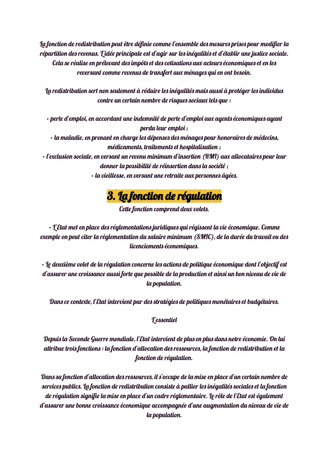 Les fonctions économiques
Objectifs : quelles sont les fonctions de l'Etat ? L'Etat participe-t-il à la production de biens et de
services ?