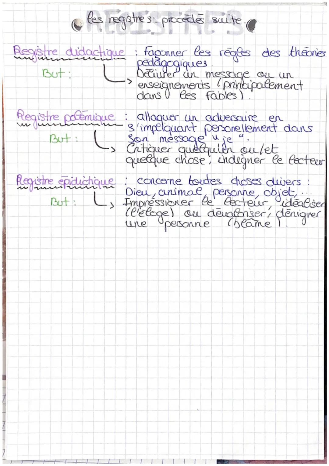 Des registress : p procedeš.
Registre lyrique: expression des sentiments personnels
de fason rythmée
Butis
•> susciter l'emotion, l'enthousi