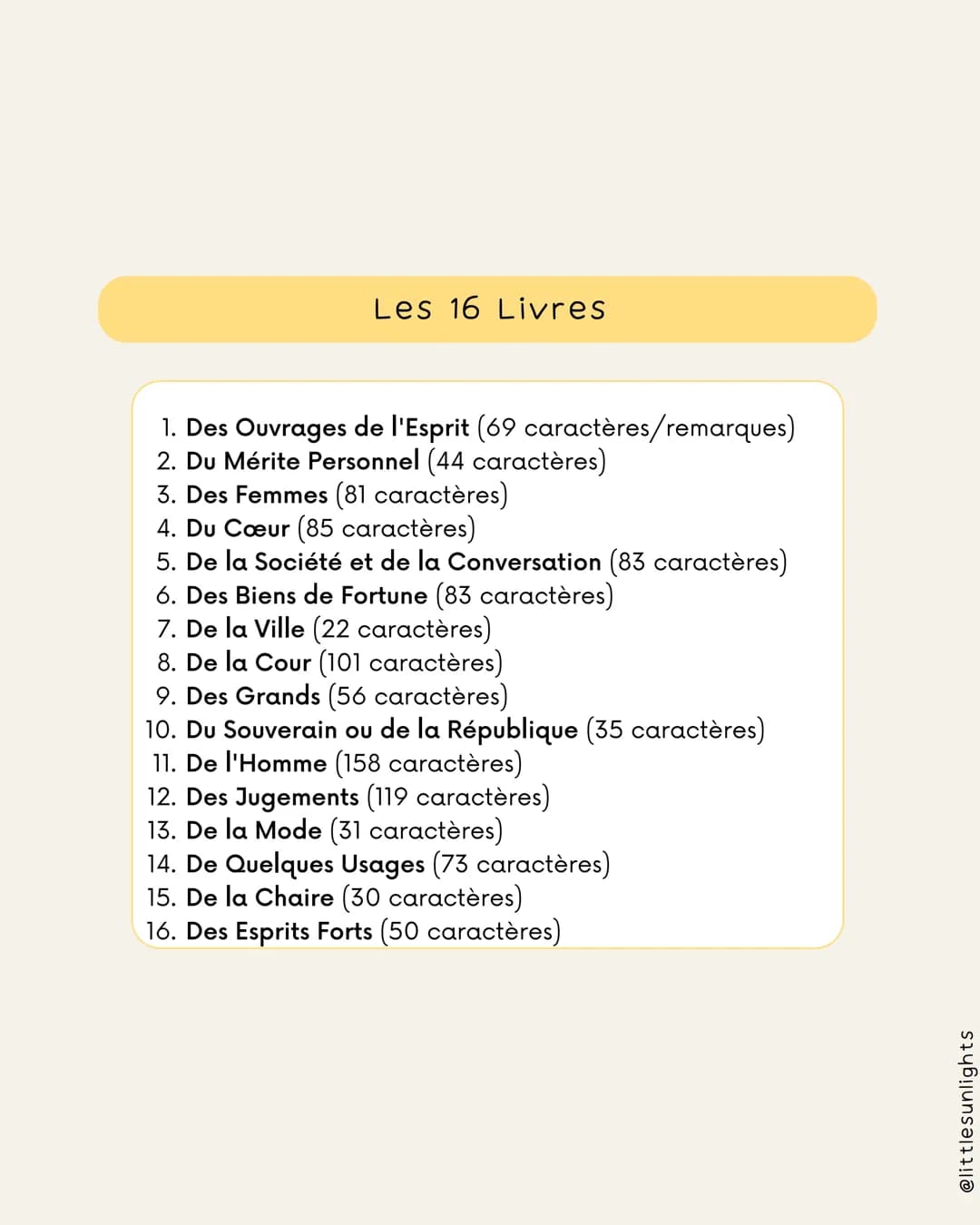 1 Présentation de l'œuvre
2
● Les Caractères
●
• Écrit par La Bruyère (auteur du classicisme)
Publiés en 1688
●
Pièce de théâtre
Argent, Vil
