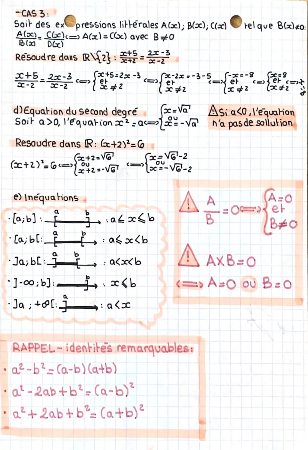 •maths
>> EQUATIONS INEQUATION-CALCUL LITTERAL.
a) Equation du 1e degré
Soit l'équation ax+b=0; avec a et b deux nombres reels et a o
ax+b=0