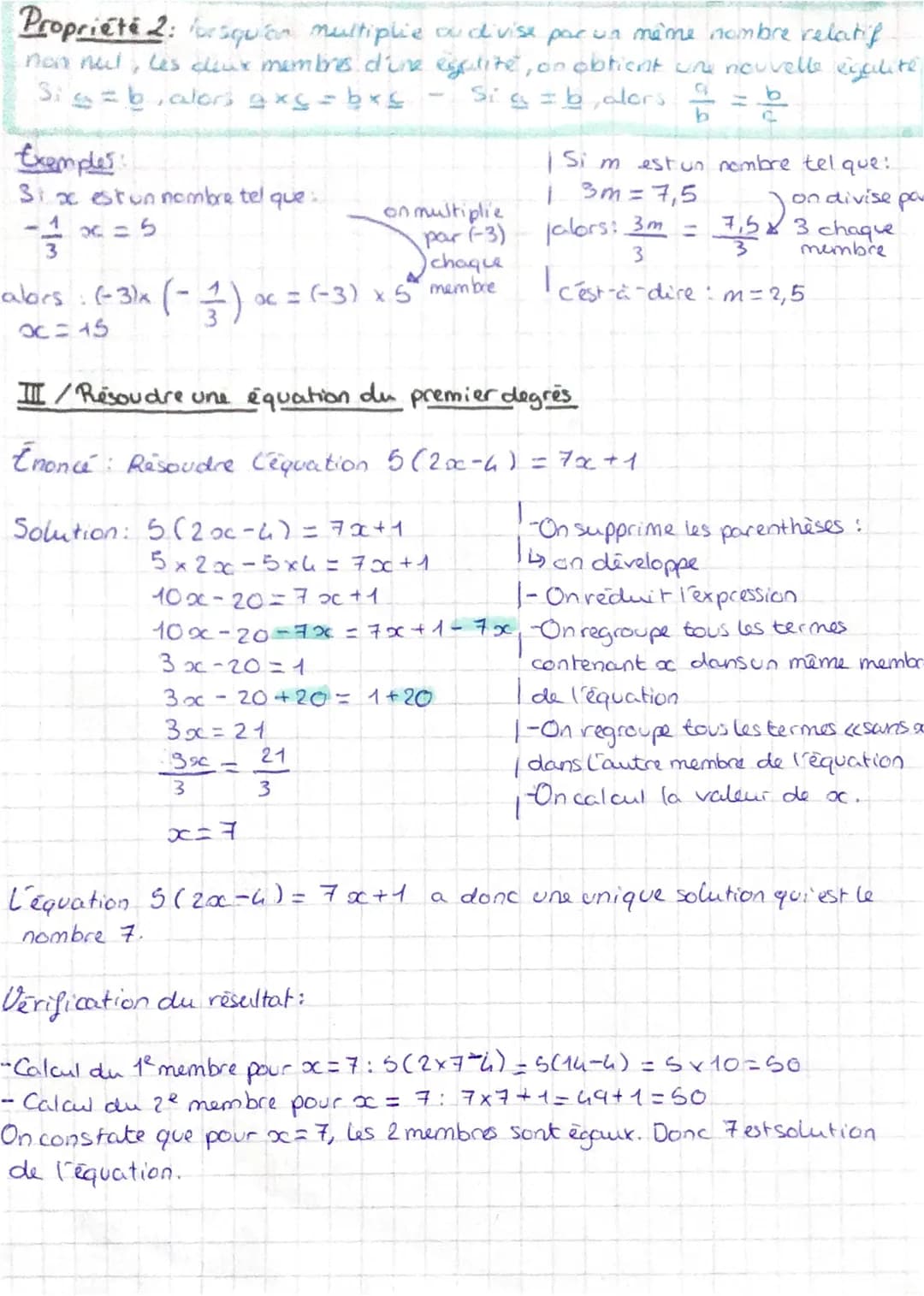 Mathématiques
Modéliser une situation -
I/ Notion d'équation
Definition une équation esture égalité dans laquelle interviennent u nov
plusie