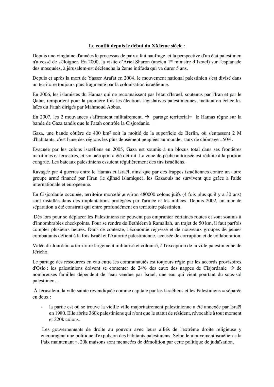 Comprendre le conflit israélo-palestinien¹
Les accords d'Oslo (1993) devaient précéder la création d'un état palestinien indépendant,en vain