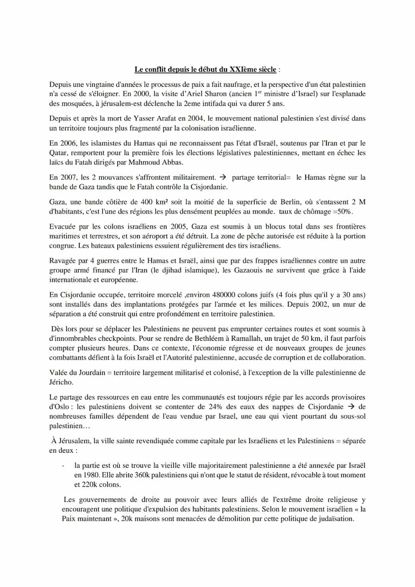 Comprendre le conflit israélo-palestinien¹
Les accords d'Oslo (1993) devaient précéder la création d'un état palestinien indépendant,en vain