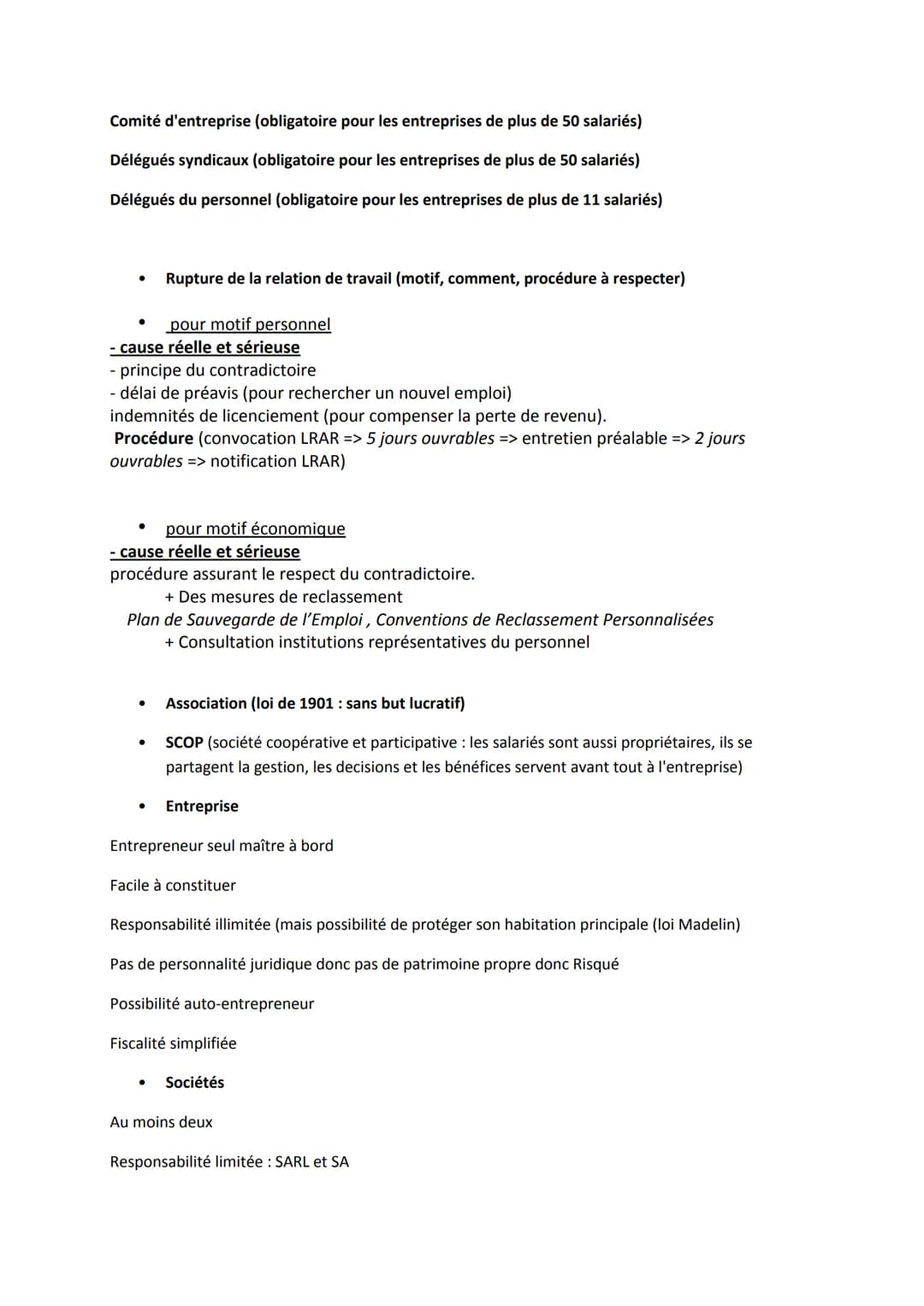 Concepts à maîtriser BTS
DROIT
Rappelez les étapes d'un syllogisme
Qualification juridique des faits ; problème de droit; règles applicables
