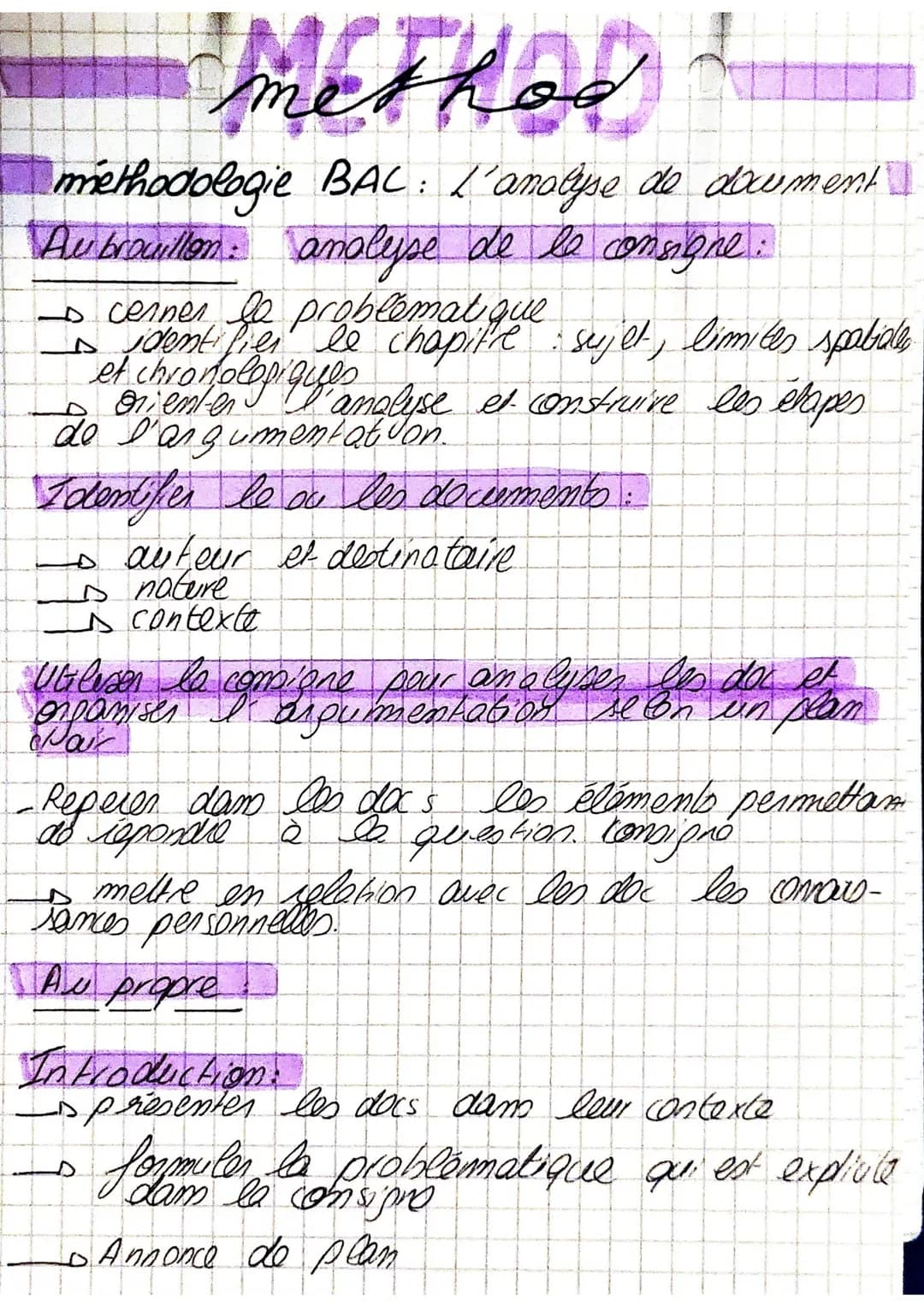 method
methodologie BAC: L'analyse de document
Aubrouillon: analyse de le consigne:
cenner le problematique
is identifier le chapitre : suje