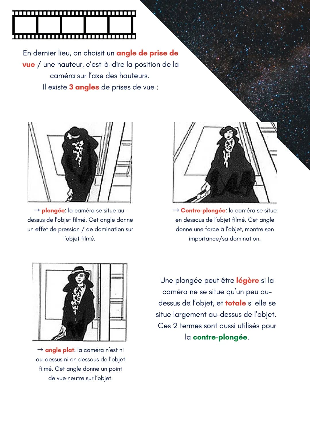 1234567
Les choix du
cadre
Lors du tournage d'un film ou d'un court-métrage, l'image joue un rôle des
plus importants.
Bien utilisée, elle p