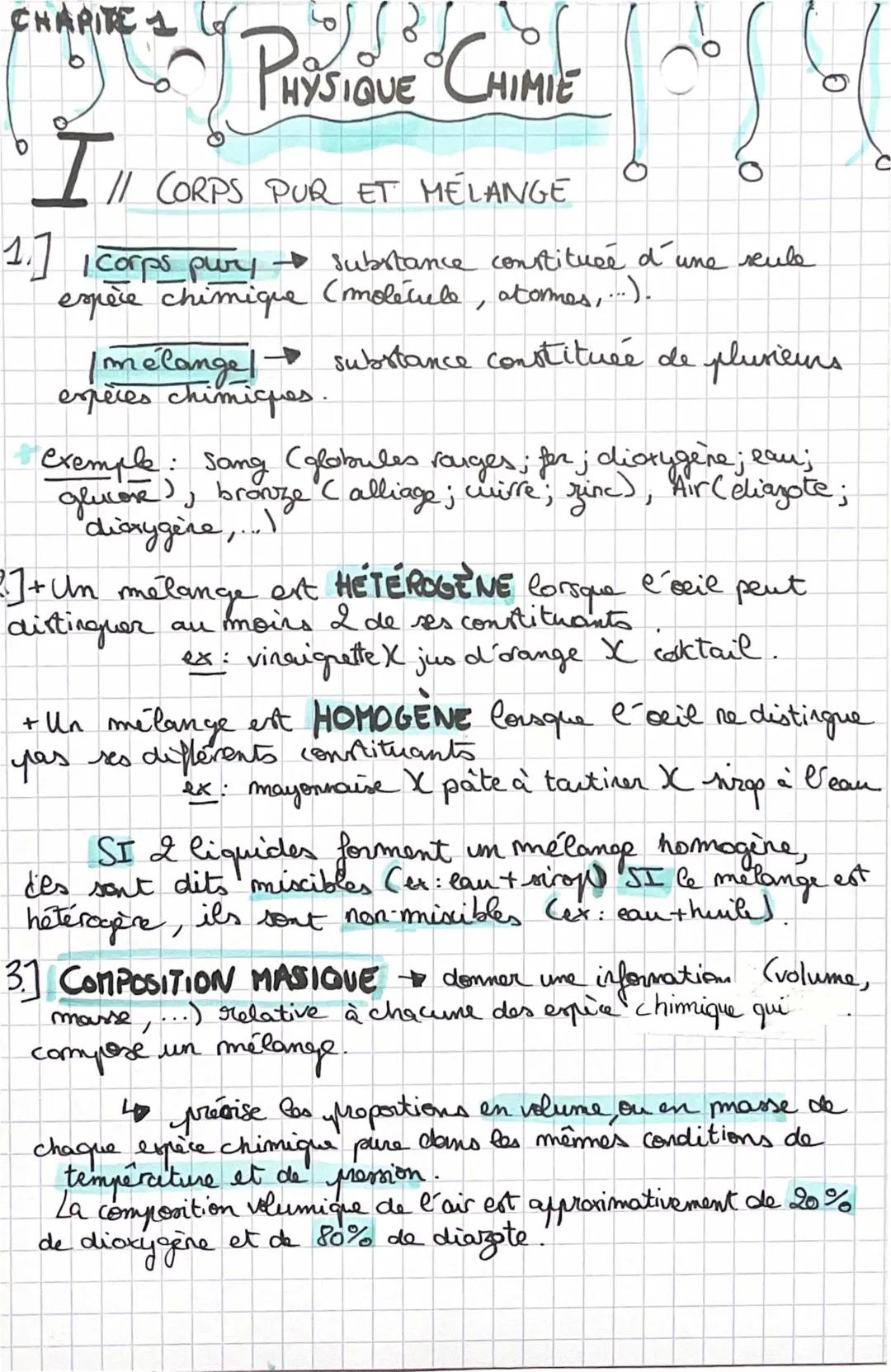 Physique Chimie - Corps pur et mélange 