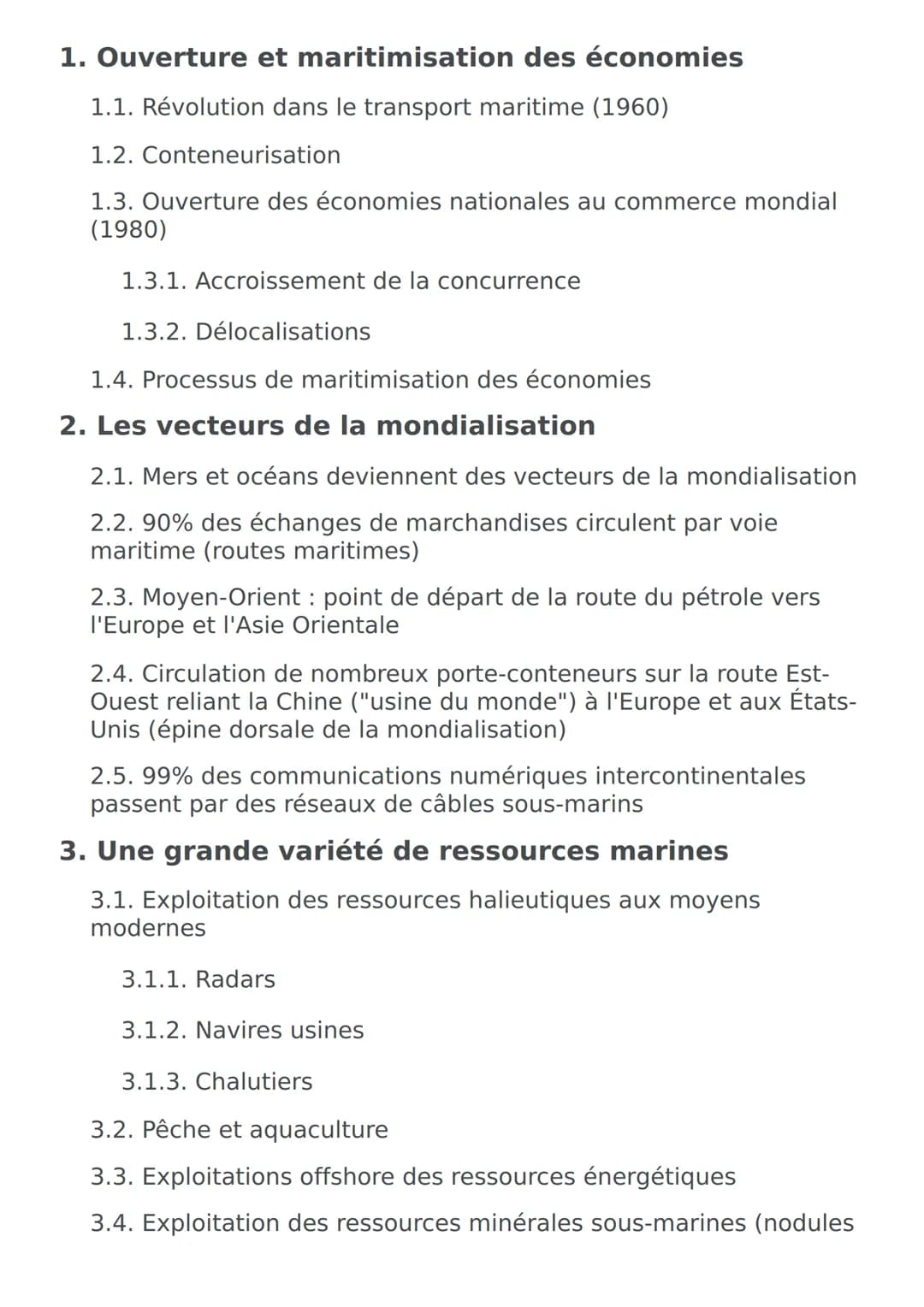 Appropriation et
tensions autour des
ressources maritimes
L'affirmation du droit
maritime international
Tensions autour des
frontières marit
