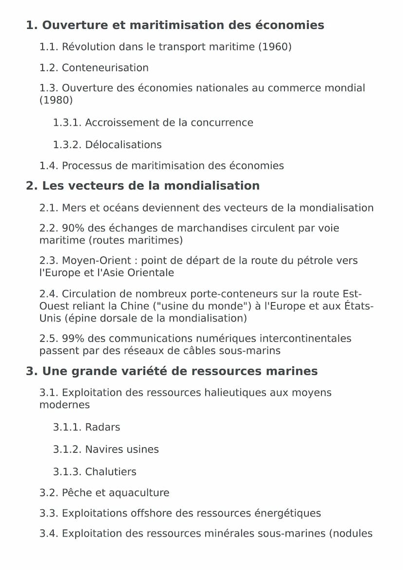 Appropriation et
tensions autour des
ressources maritimes
L'affirmation du droit
maritime international
Tensions autour des
frontières marit