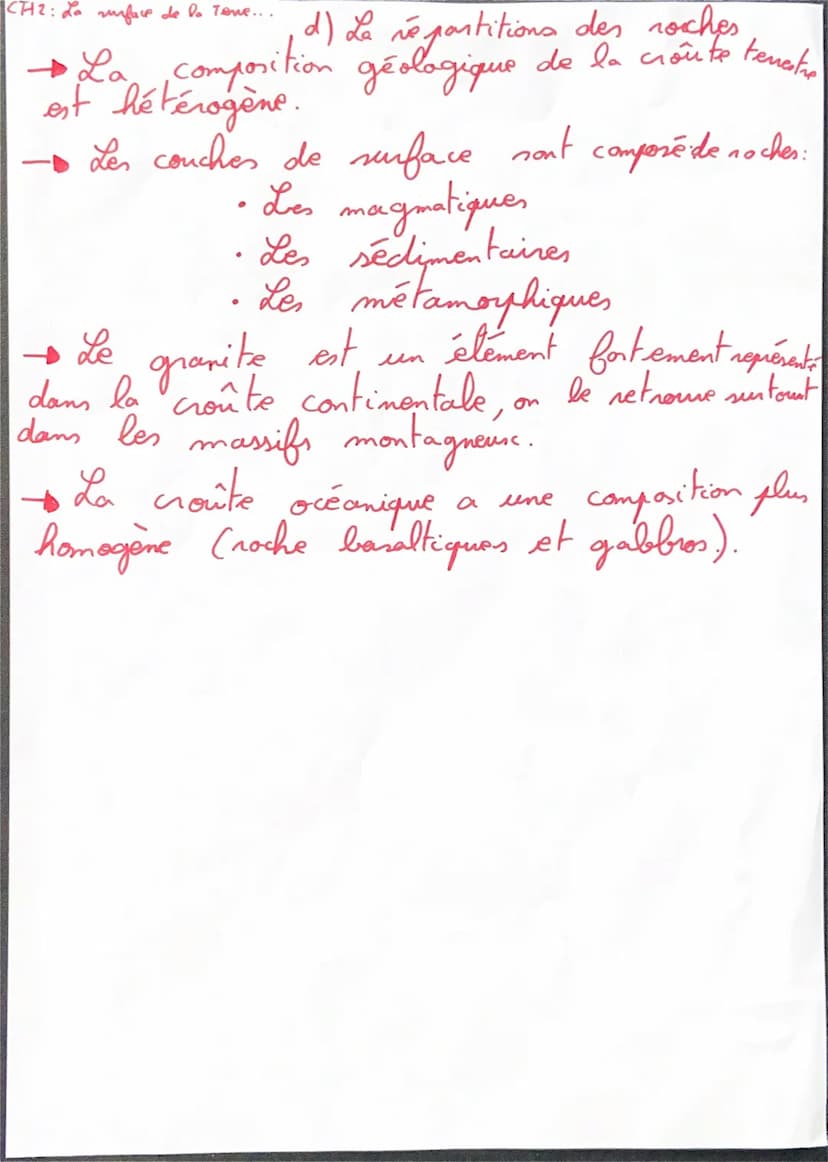 CH2 La surface de la Tere, constrantes enfax
entre
:
les contiments et les océans.
Croûte
Continentale
(30-65k)
Gutenberg
Lehmann
a) Les cou