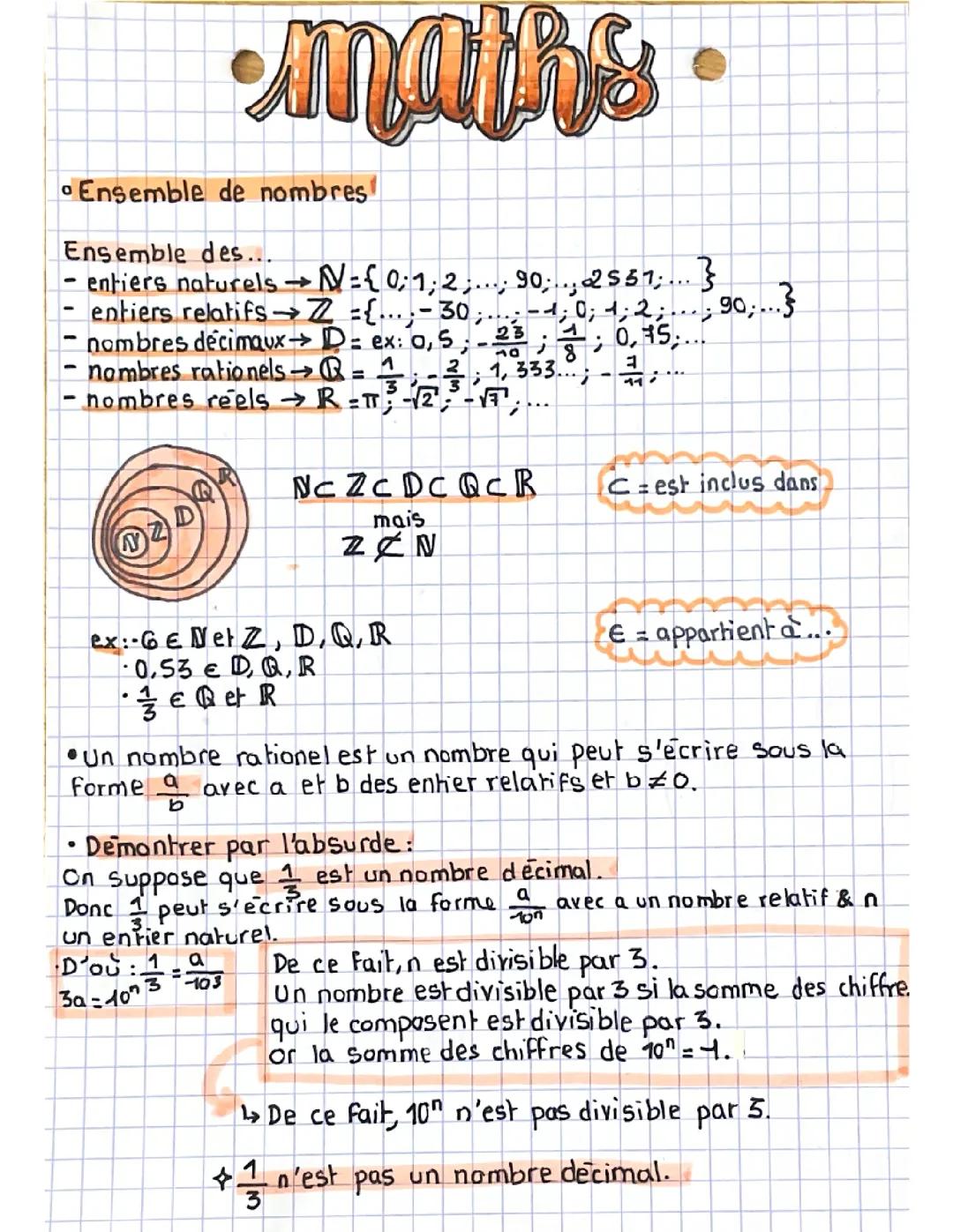 Ensembles de nombres 