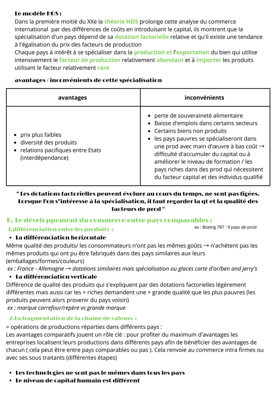 Economie
Les fondements du commerce international
définitions :
avantage absolu:
avantage détenu par un pays
lorsque pour un bien, sa
produc