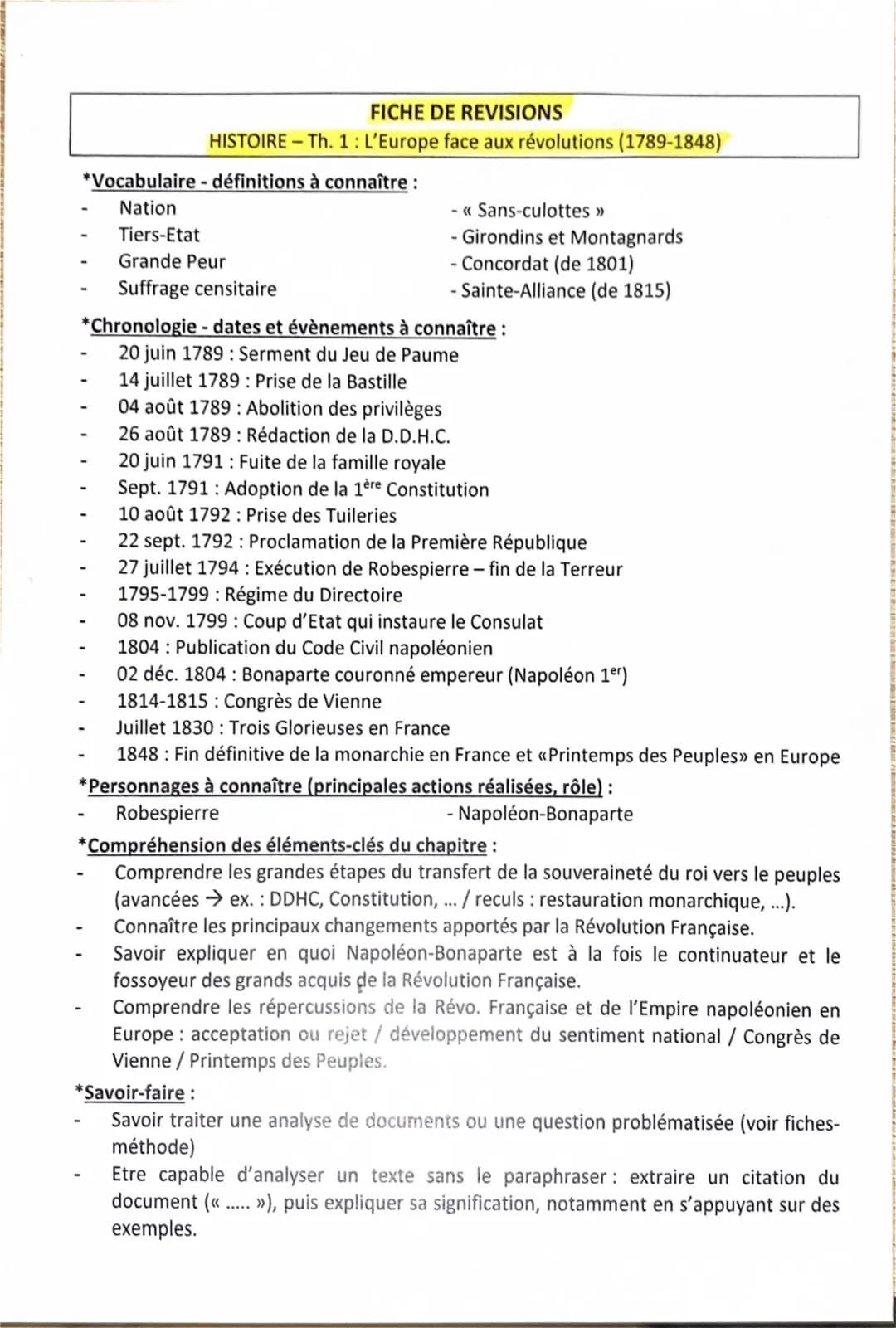 L'Europe et les bouleversements révolutionnaires (1789-1848)