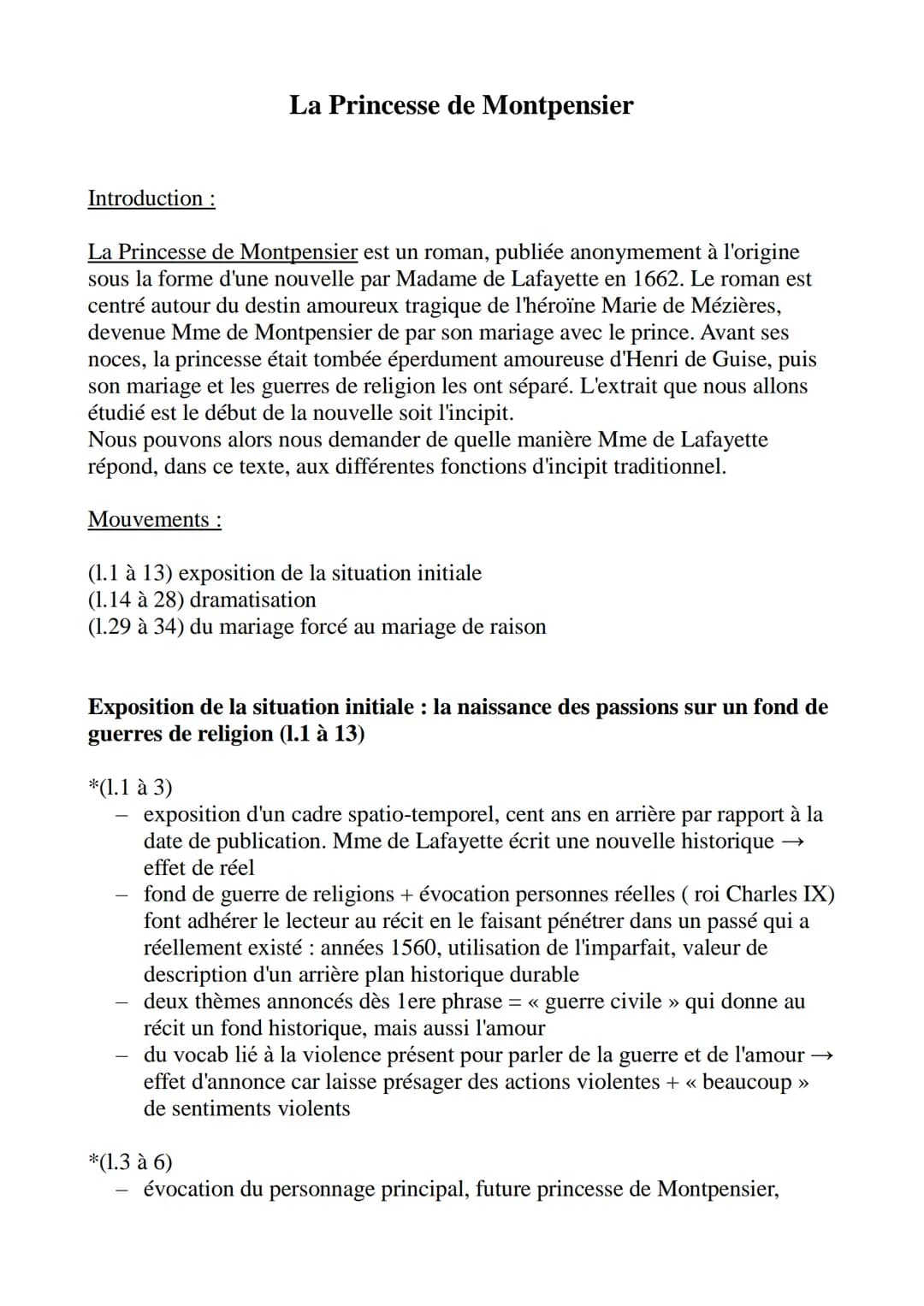 Introduction :
La Princesse de Montpensier
La Princesse de Montpensier est un roman, publiée anonymement à l'origine
sous la forme d'une nou
