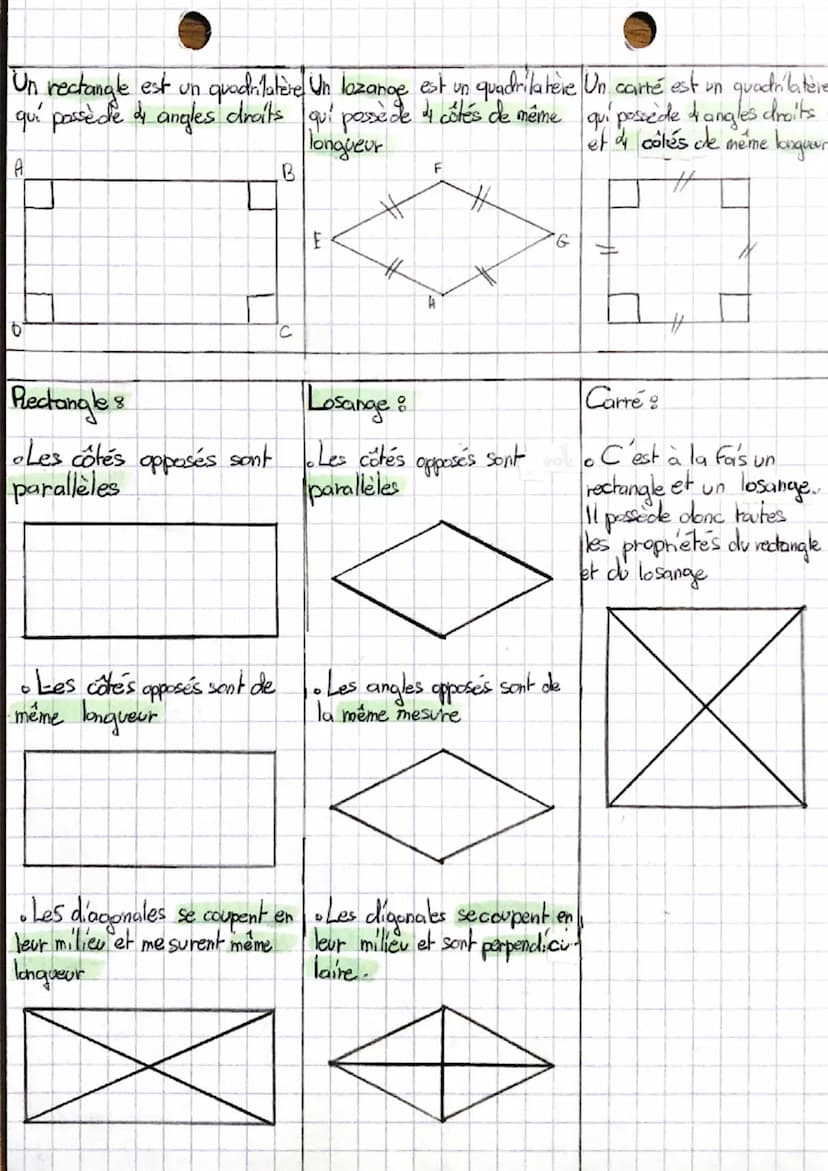 Un triangle isceele posside Un triangle équilateral Un triangle rectangle passède
I côtés de la même posse de 3 côtés de méme I cotés perpen