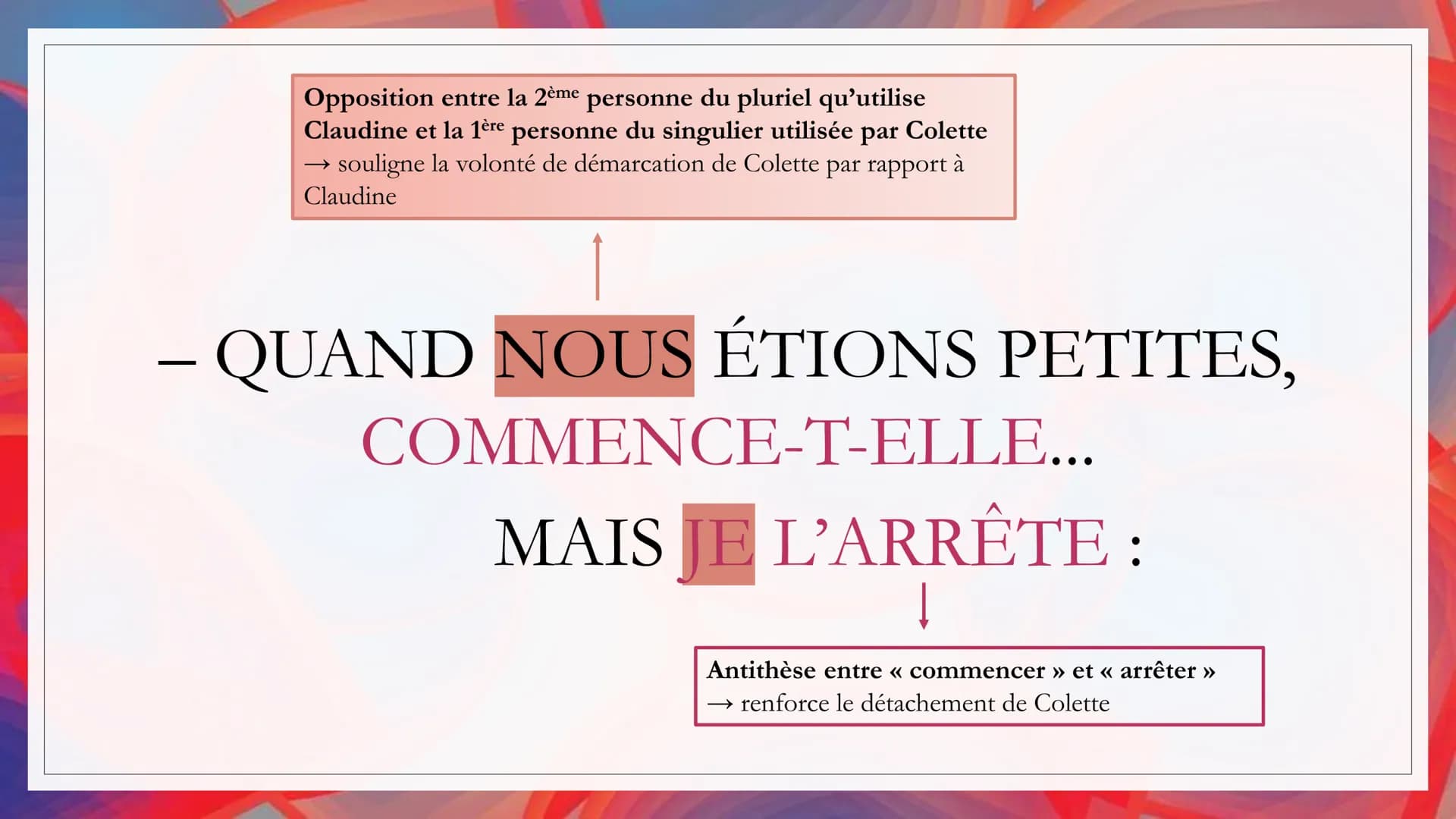 LE MIROIR
Auteur: Colette
Date 1908
Recueil << Sido >> suivi de
<< les Vrilles de la Vigne >>
Parcours La célébration du
monde INTRODUCTION
