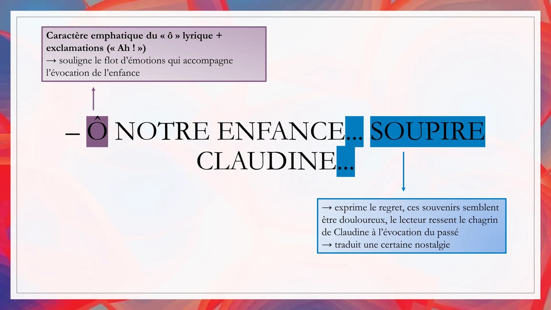LE MIROIR
Auteur: Colette
Date 1908
Recueil << Sido >> suivi de
<< les Vrilles de la Vigne >>
Parcours La célébration du
monde INTRODUCTION
