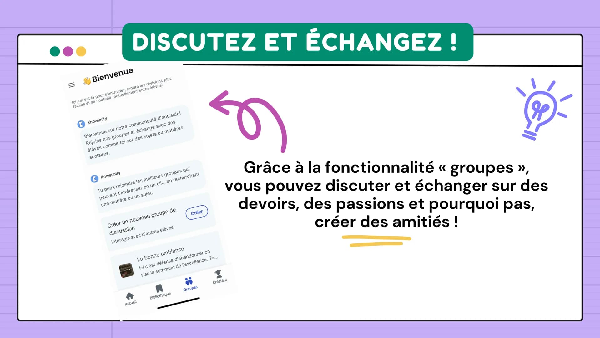 KNOWUNITYK
C'EST QUOI ?
91
By @livy.study
& g
KNOWUNITY 4
C'est tout d'abord une application
conçue pour aider des millions
d'étudiants pour