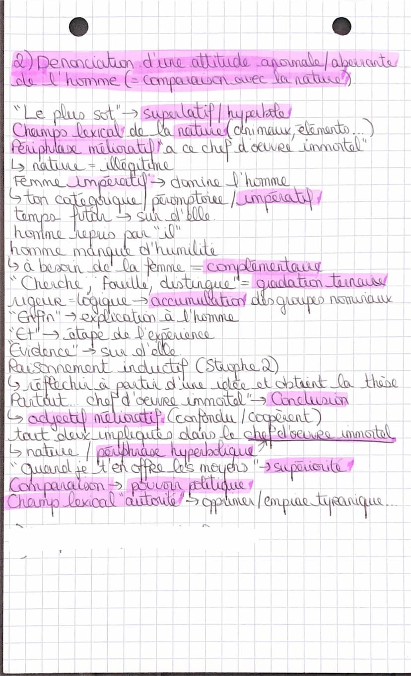Séquence 4
Lecture linéaire 5
- émotions
1=procédés d'écritives
champs lexical nature
jene partie
2ème partic
3ème partie
Objet d'étude et p