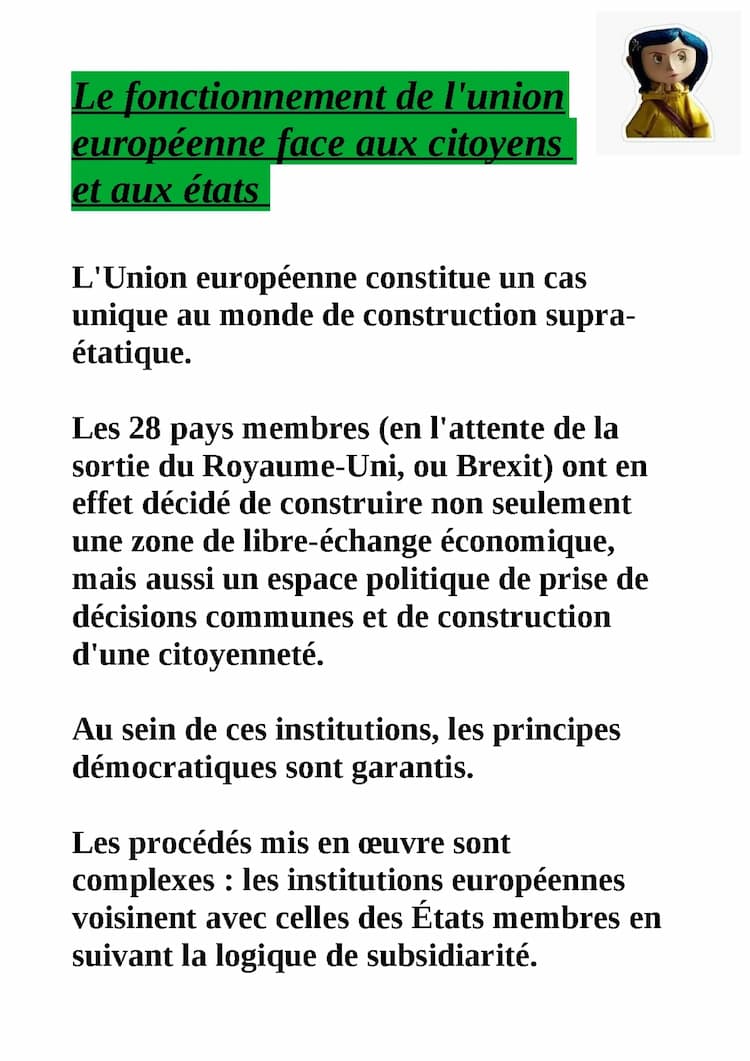 Know Le fonctionnement de l'union européenne face aux citoyens et aux états thumbnail