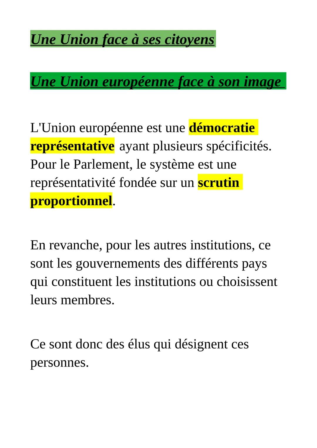 Le fonctionnement
de l'union
européenne face aux citoyens
et aux états
L'Union européenne constitue un cas
unique au monde de construction s